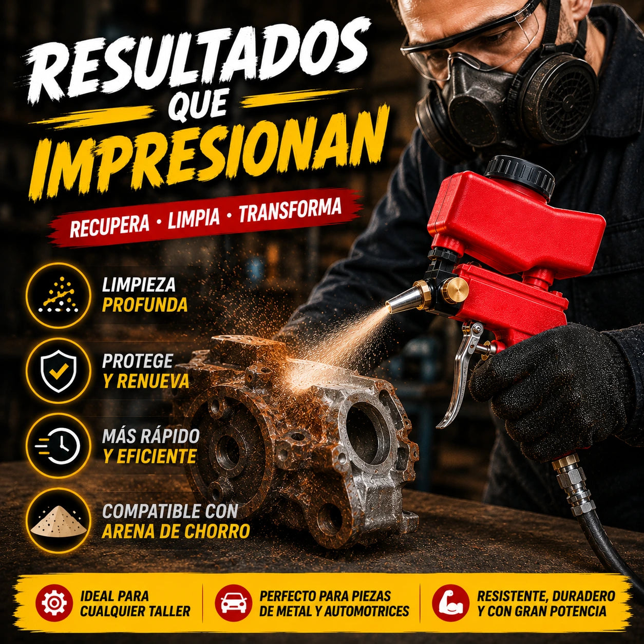 Pistola Chorro de Arena Neumática