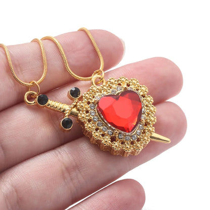 COLLAR CORAZON Y ESPADA PARA PAREJA | INCLUYE CAJA DE REGALO