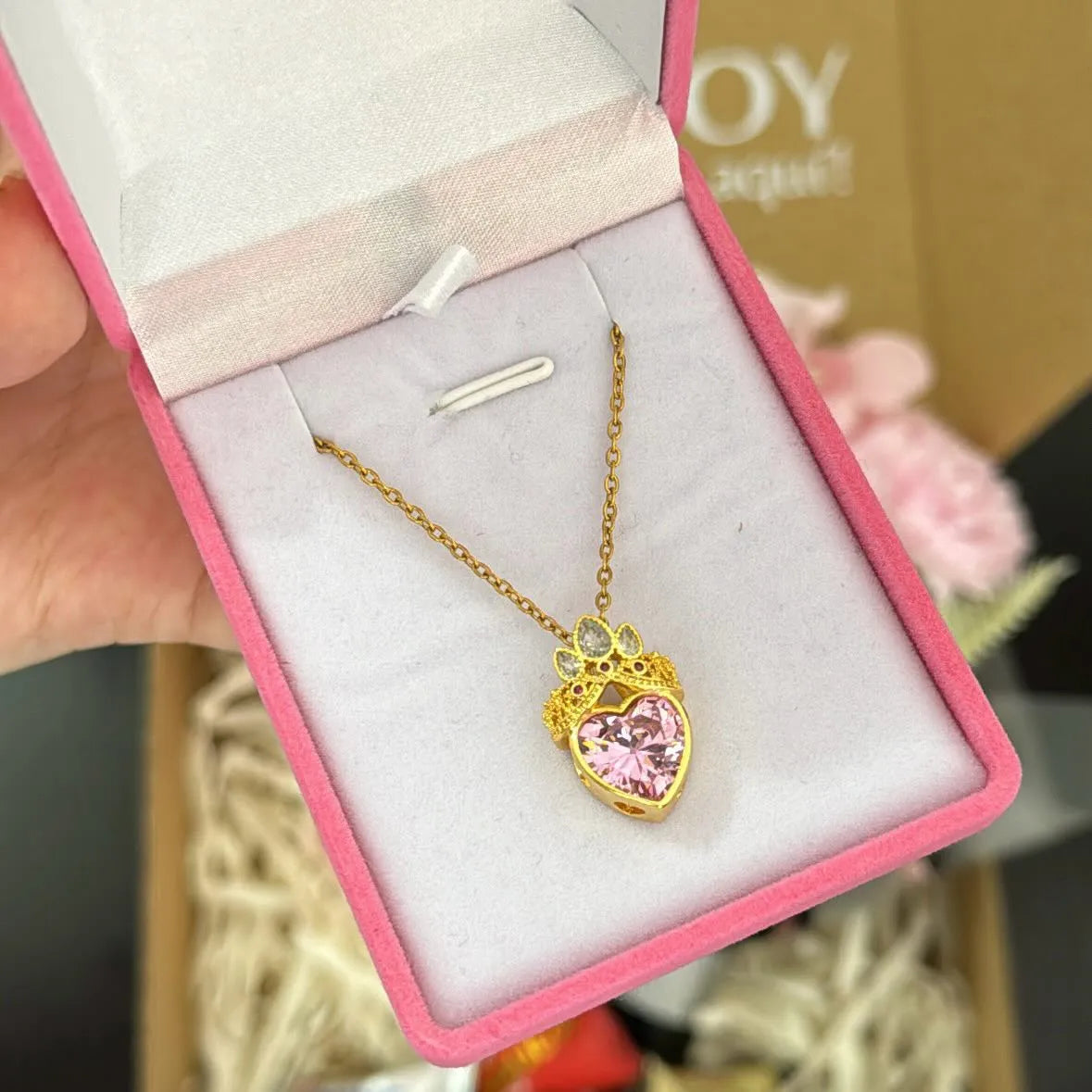 COLLAR CORONA PRINCESA RAPUNZEL + CAJA REGALO