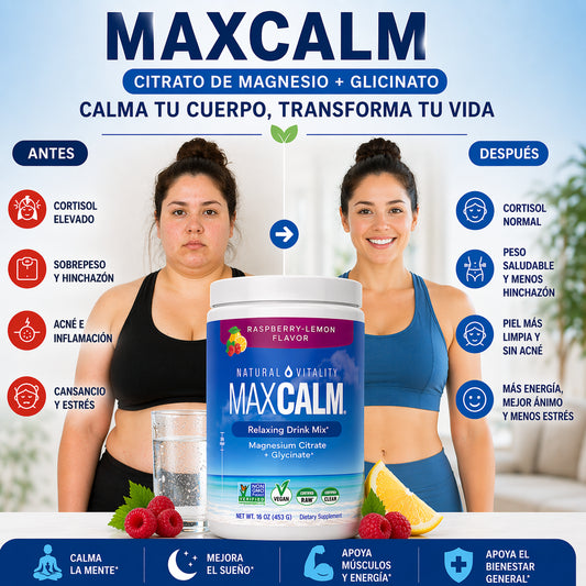 MaxCalm - Citrato de Magnesio + Glicinato | Dile adiós a la Inflamación y al Cansancio