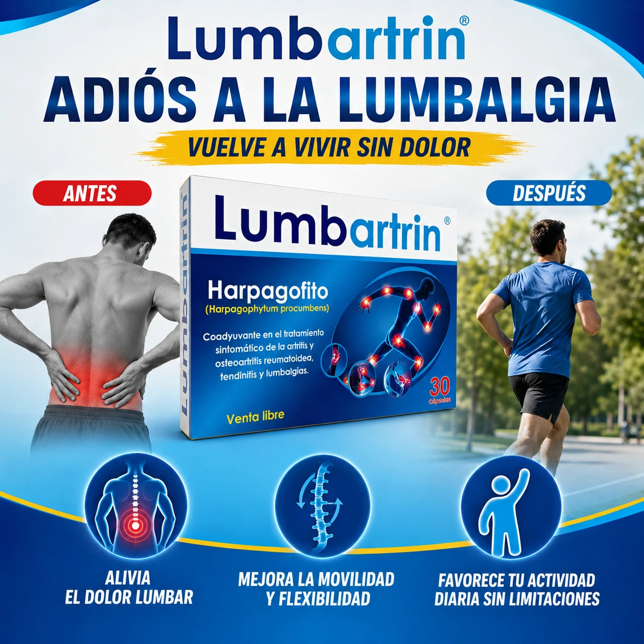 Lumbartrin | Suplemento Natural contra Molestias Lumbares.
