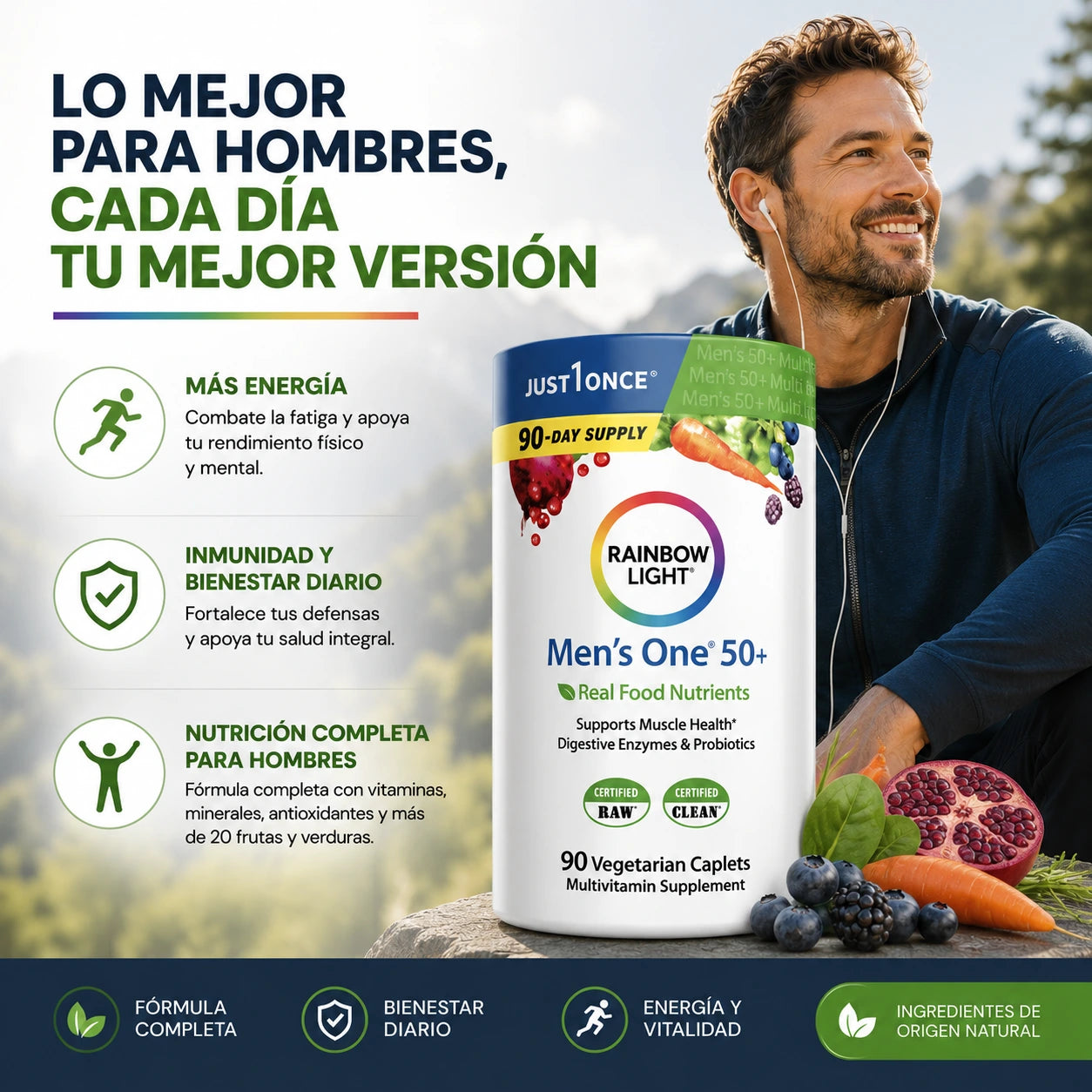 Suplemento Rainbow Light para Hombres | Potencia tu Vitalidad Masculina
