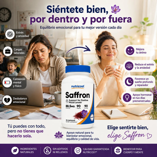 Extracto de Azafrán 90 Cápsulas | Controla el Estrés del Día