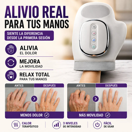 Masajeador de Mano 3 en 1 | Calor, Compresión y Masaje