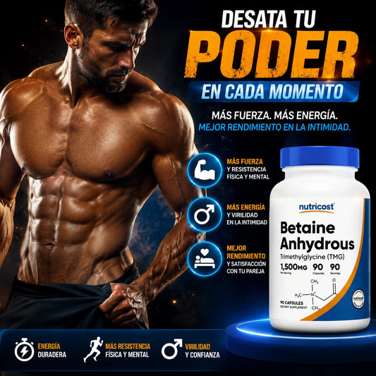 Betaine Anhydrous 90 Cap | Rinde al Máximo