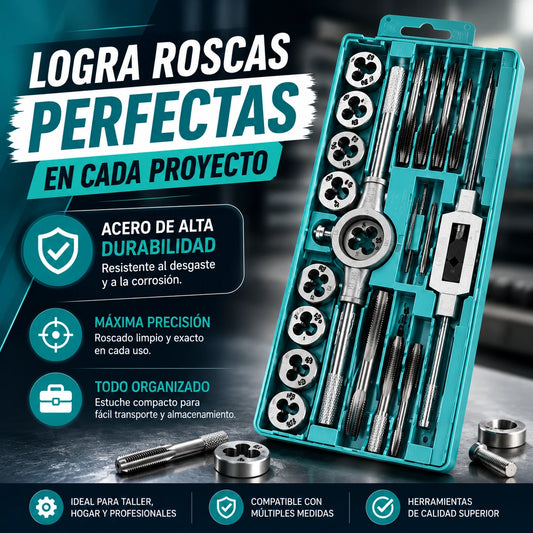 Juego de Machuelos y Tarrajas 20 Piezas