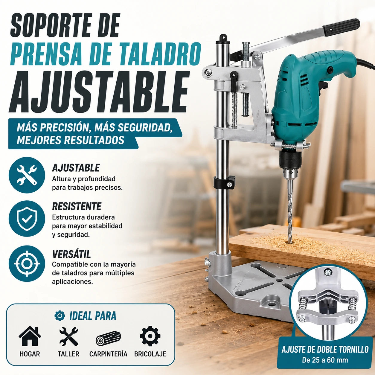 Soporte De Prensa De Taladro Ajustable