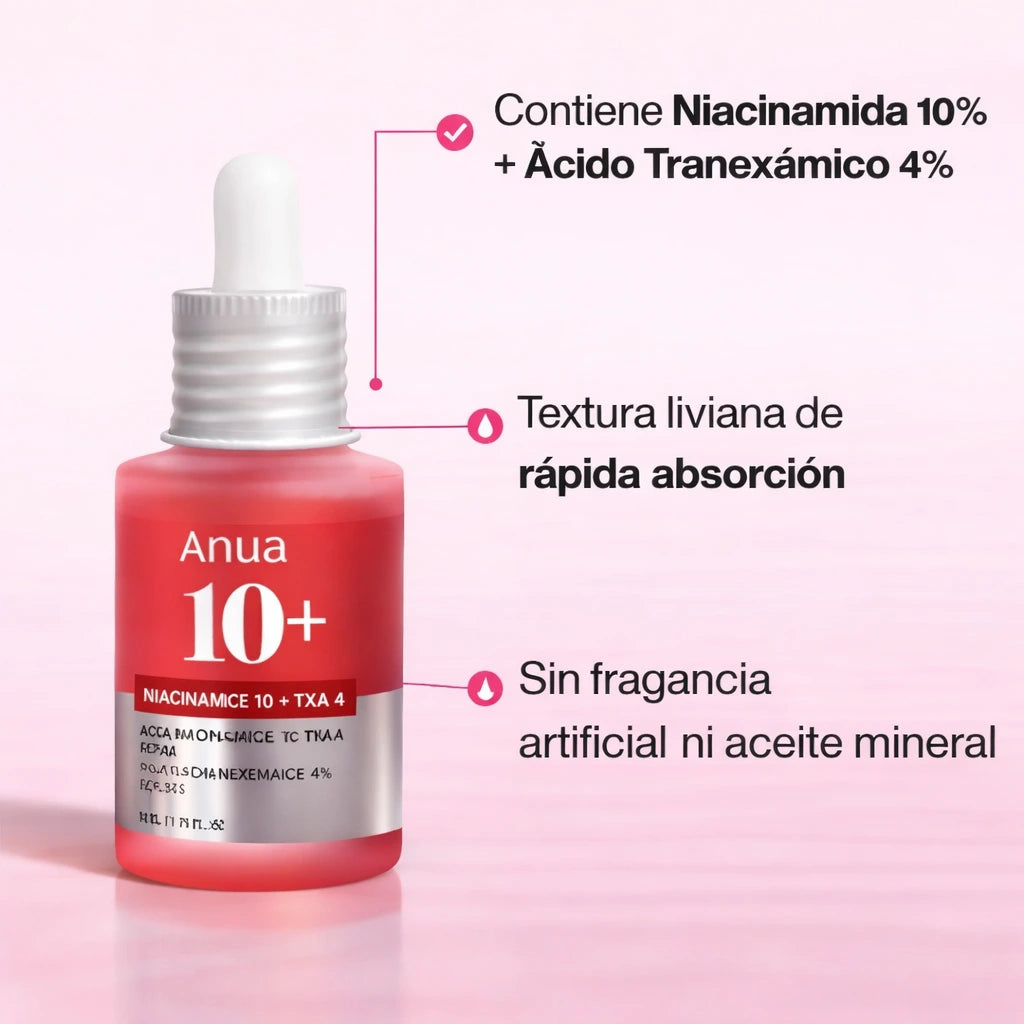 Serum Corrector de Manchas Oscuras Anua 10+| Piel Uniforme y Radiante