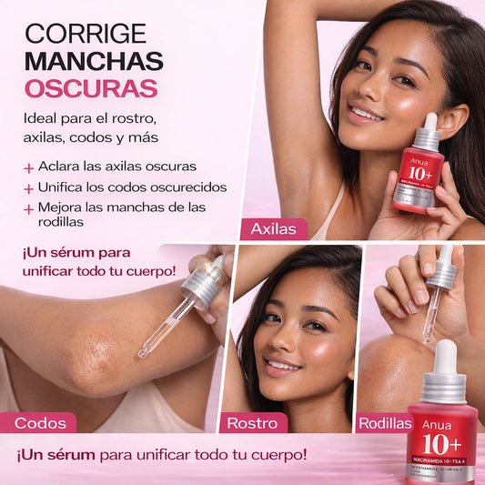 Serum Corrector de Manchas Oscuras Anua 10+| Piel Uniforme y Radiante