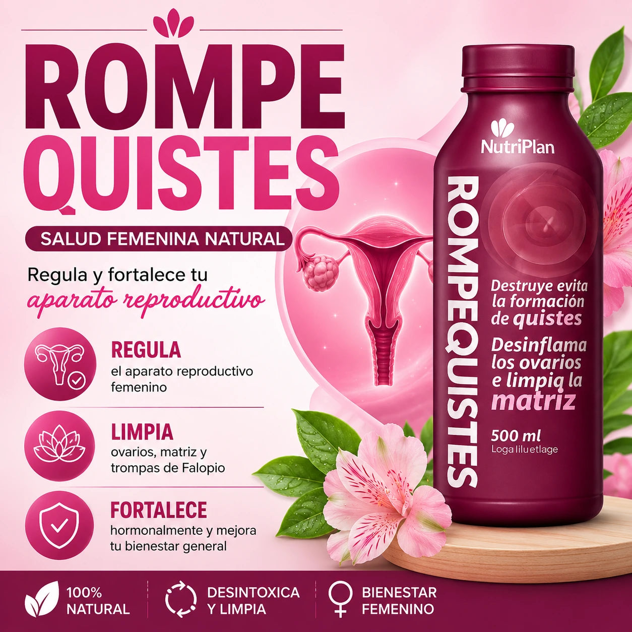 Tratamiento Rompe Quistes 500 ml | Depuración Profunda Femenina