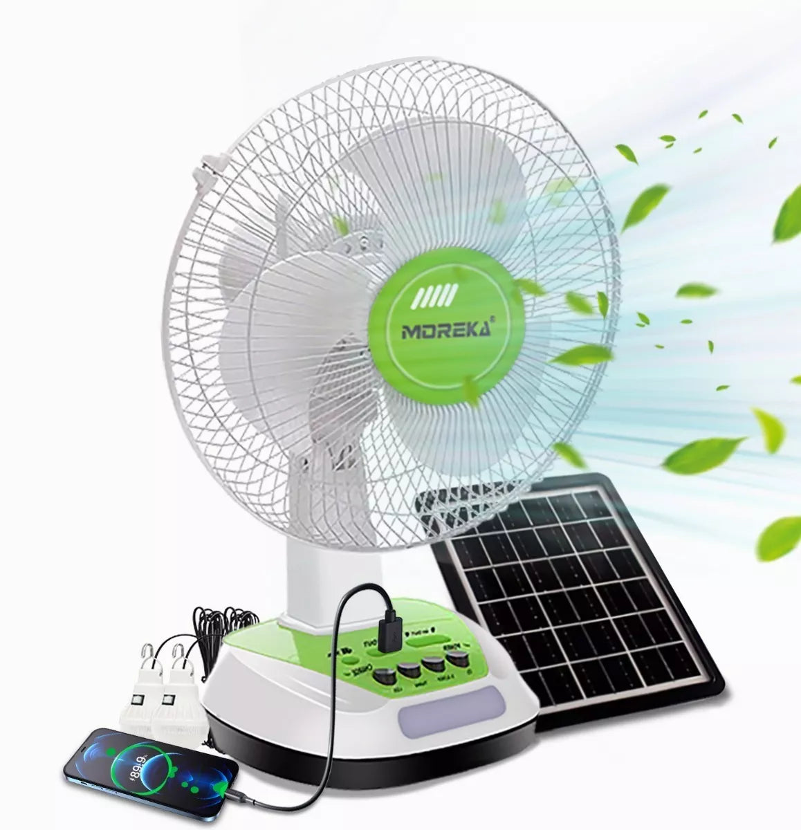 Ventilador Solar de 12'' – Frescura Ecológica sin Conexión Eléctrica