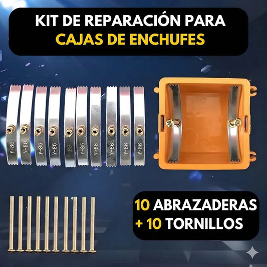 Kit Reparador de Enchufes | 10 Abrazaderas + 10 Tornillos