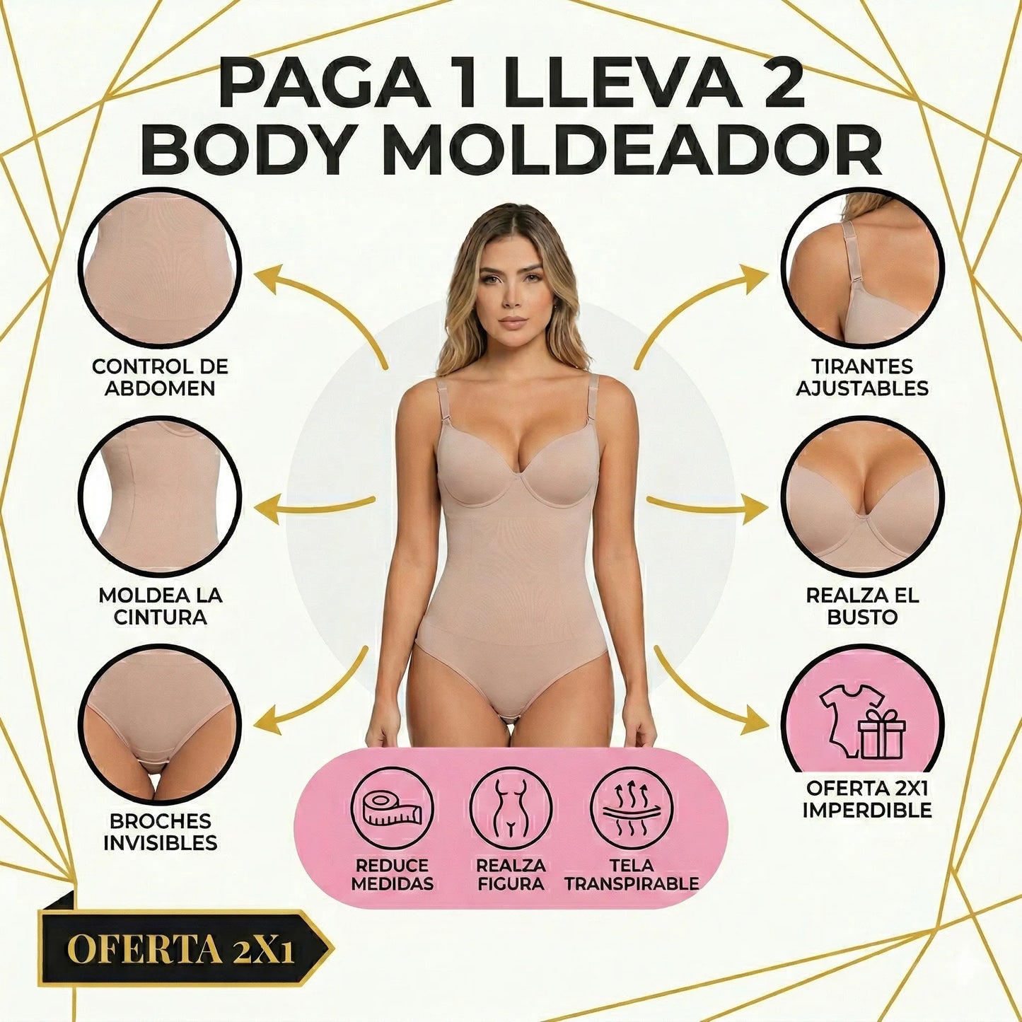 PAGA 1 LLEVA 2 | Body Moldeador Invisible: Control de Abdomen