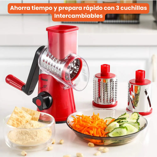 Rallador Giratorio || Incluye 3 Cuchillas Intercambiables