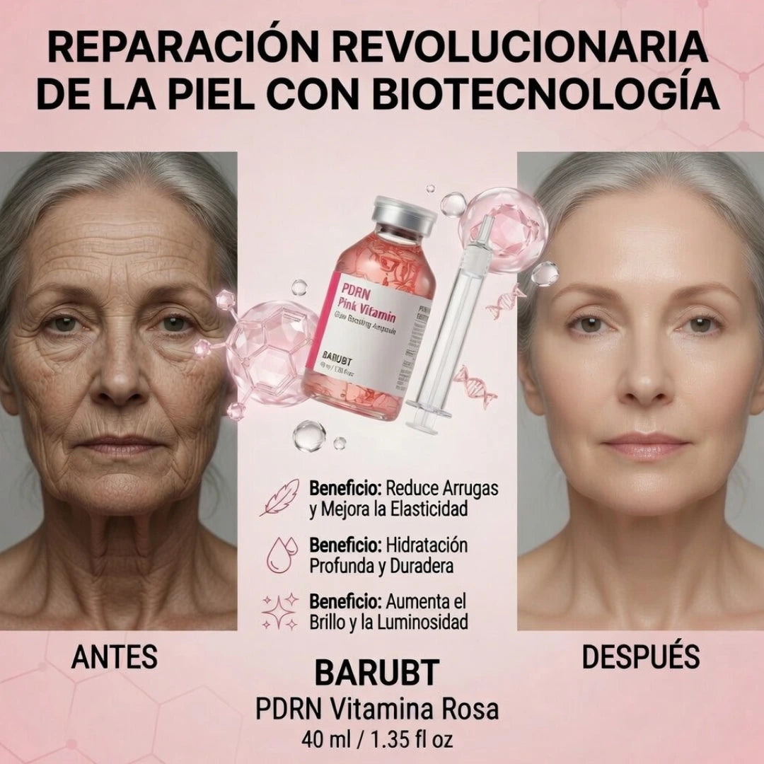 Ampolla PDRN Rosa con Vitaminas | Piel Radiante, Joven y sin Manchas.