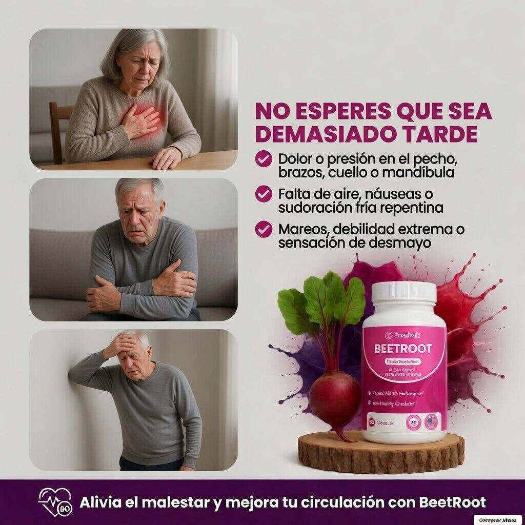 Cápsulas de Remolacha Orgánica Rosabella | Mejora tu Circulación Naturalmente