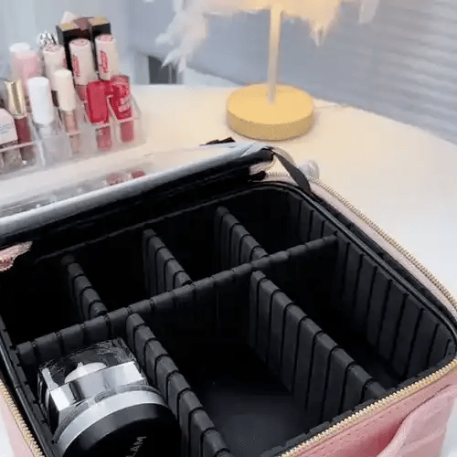 Cosmetiquera de Lujo  Incluye Espejo Luz LED y Funda para Brochas